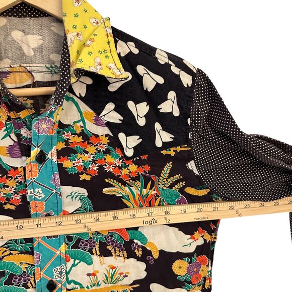 Handmade Button Up Cotton Western Shirt Ducks, Hats, Polka Dots and Flowers M - Picture 7 of 7